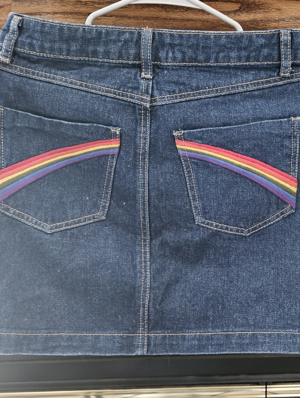 Forever 21 Dark Blue Denim Skirt with Copper Button